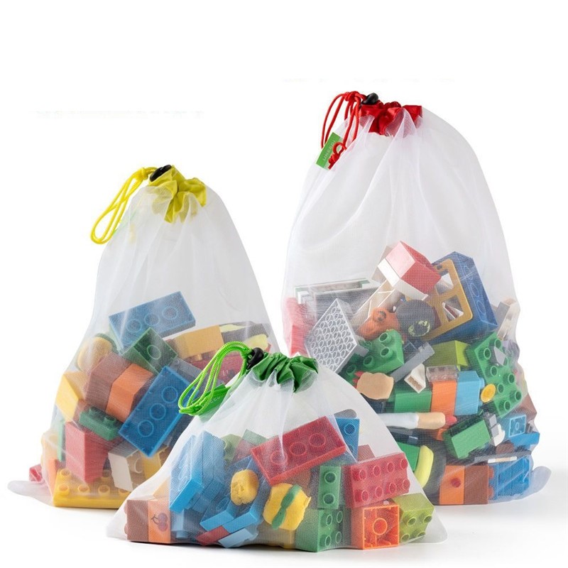 Kid Toys And More - 3pcs Drawstring Toy Storage Bags for