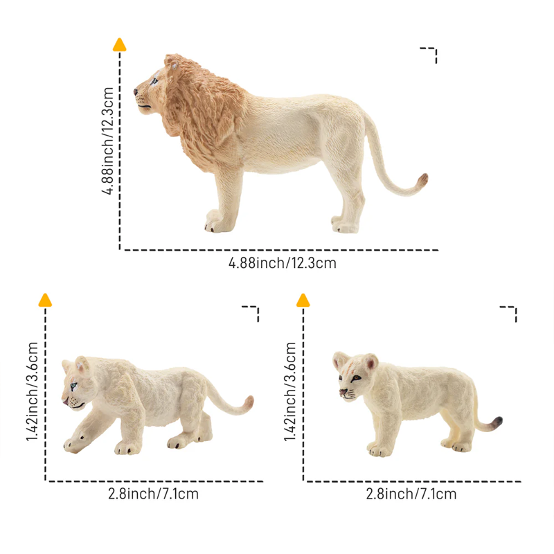 6Pcs Simulation White Lion Fam - Kids Toys Under $5 recension och pris